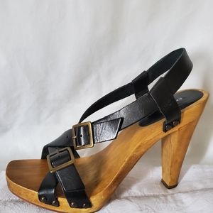 DKNY Wooden Strap Heels SZ 8